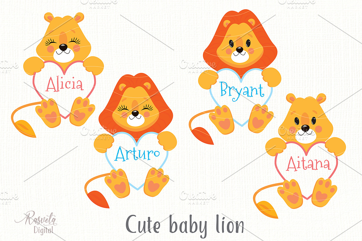 Cute Little Animal Lion Clipart 1 in Illustrations - product preview 8