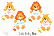 Cute Little Animal Lion Clipart 1