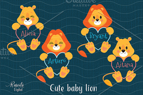 Cute Little Animal Lion Clipart 1 in Illustrations - product preview 1
