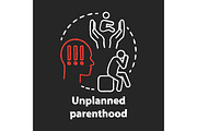 Unplanned parenthood chalk icon