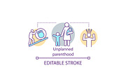 Unplanned parenthood concept icon