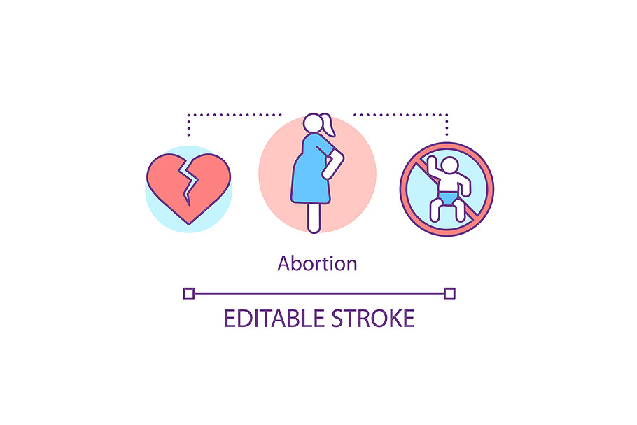 Abortion concept icon