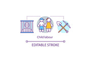 Child labour concept icon