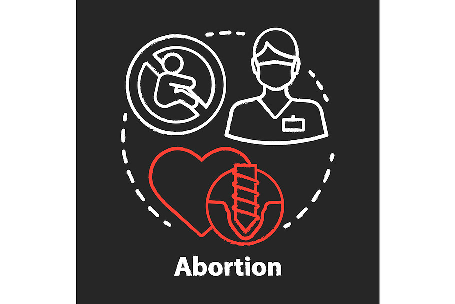 Medical abortion chalk concept icon in Icons - product preview 8