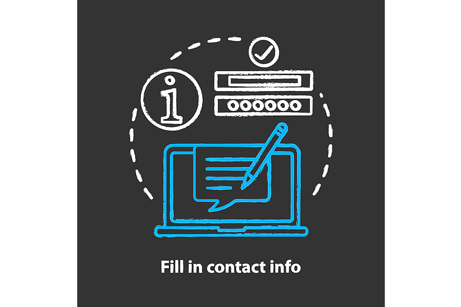 Fill in contact info chalk icon