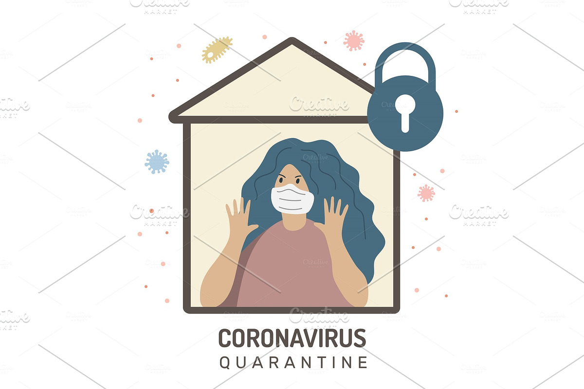 Woman defends from coronavirus, home in Objects - product preview 8