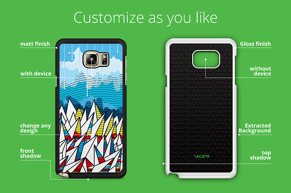 Galaxy Note 5 2d Case Back Mock-up in Product Mockups - product preview 1