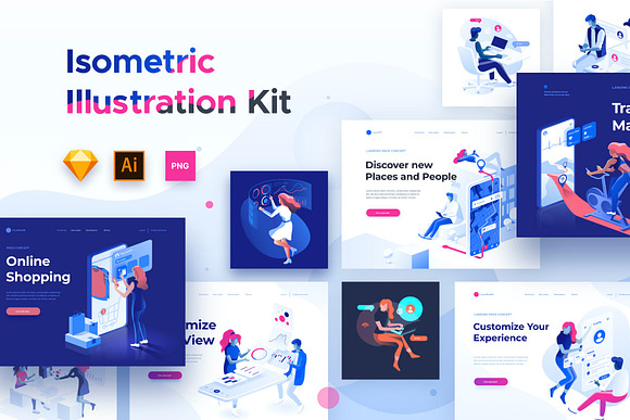 Isometric illustration kit - People in Web Elements - product preview 33