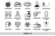 COVID-19. Coronavis icons set