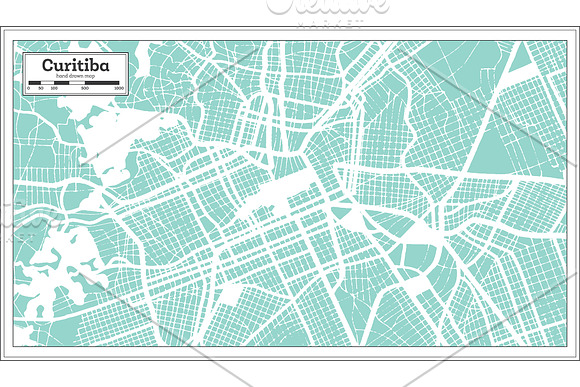 Curitiba Brazil City Map in Illustrations - product preview 1