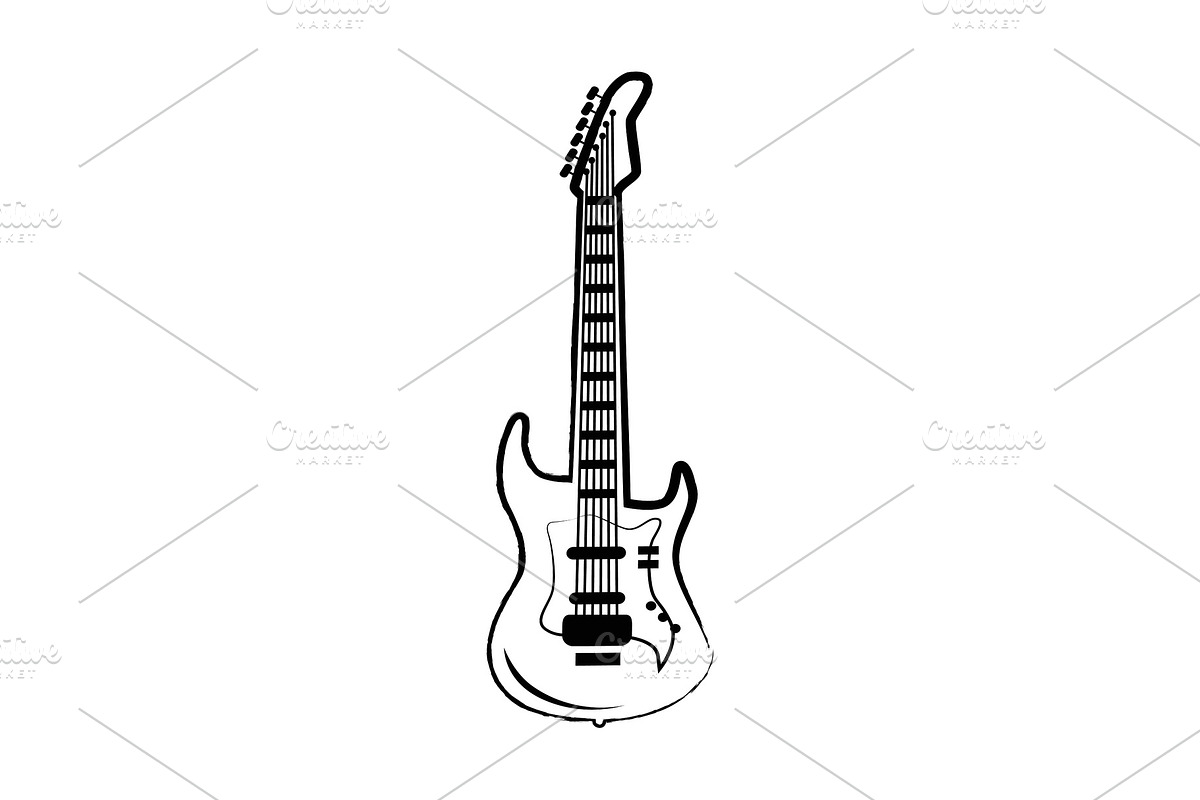 Guitar Big Icon on Vector in Objects - product preview 8