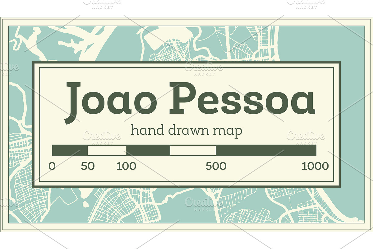 Joao Pessoa Brazil City Map in Retro in Illustrations - product preview 8