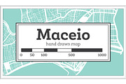 Maceio Brazil City Map in Retro
