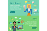 Web Design, SEO Conceptual Banners