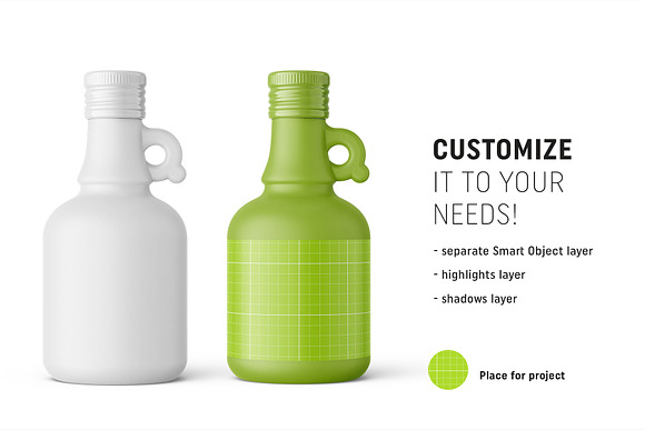 Olive oil bottle mockup in Product Mockups - product preview 1