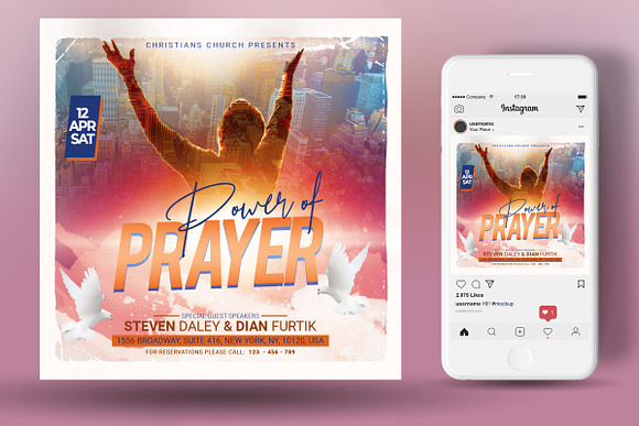 Power Of Prayer Church Flyer in Flyer Templates - product preview 1