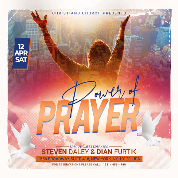 Power Of Prayer Church Flyer in Flyer Templates - product preview 2