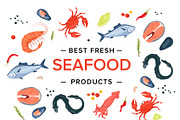 Seafood products set