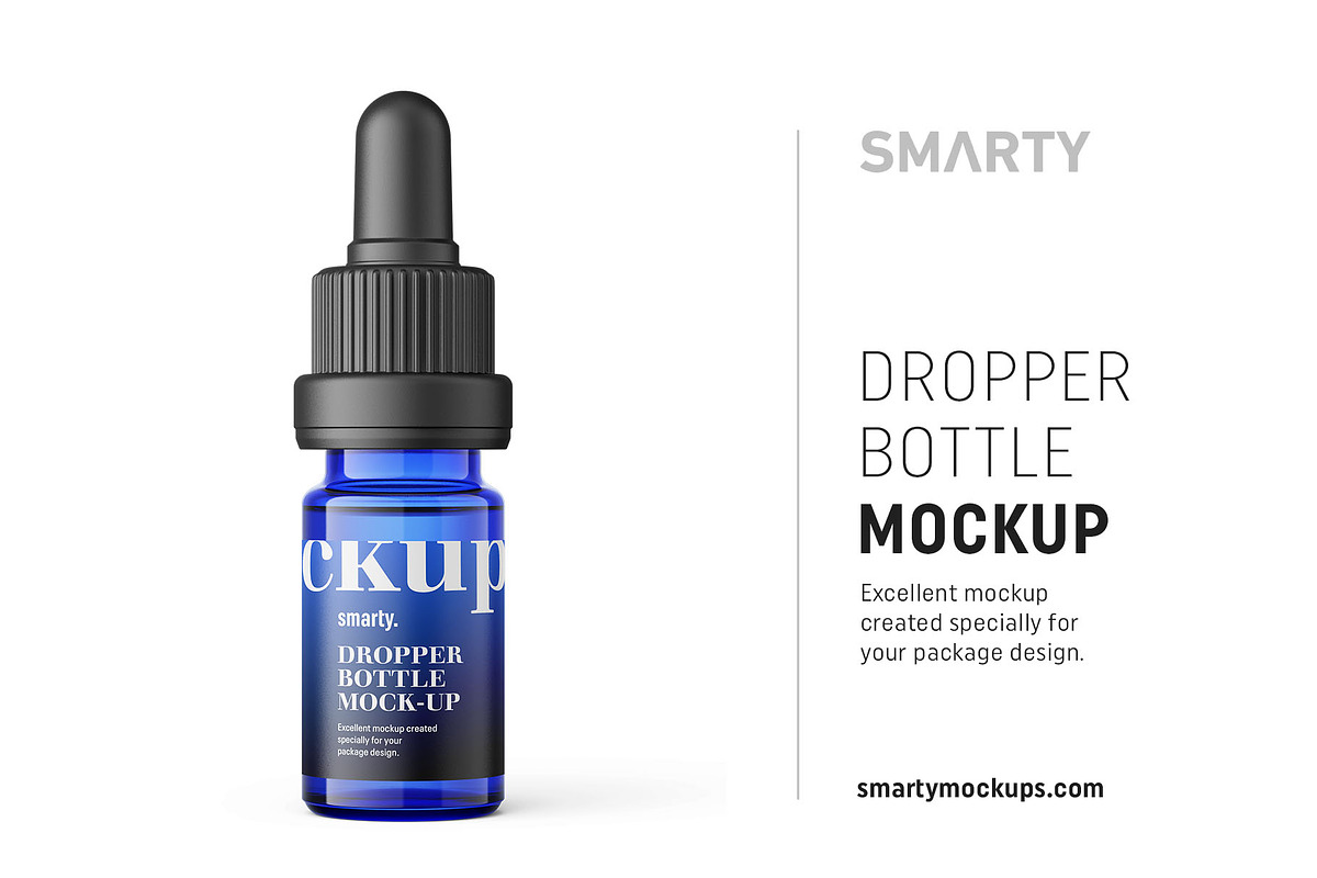 Blue dropper bottle mockup 5ml in Product Mockups - product preview 8