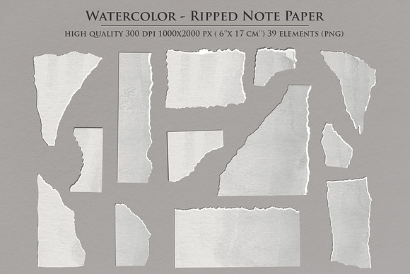 Ripped Note Paper + Collage Elements in Textures - product preview 1
