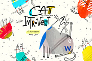 Cat Introvert - 6 illustrations