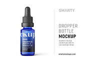 Blue dropper bottle mockup 15ml