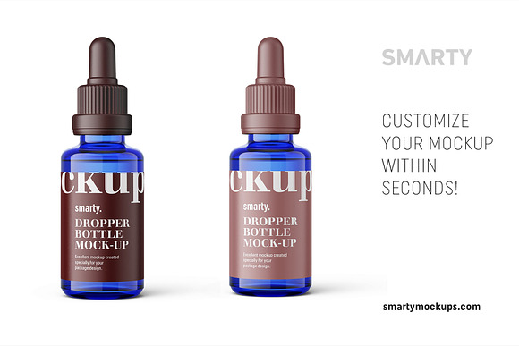 Blue dropper bottle mockup 30ml in Product Mockups - product preview 2