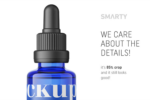 Blue dropper bottle mockup 30ml in Product Mockups - product preview 3