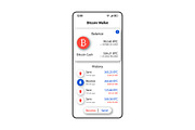Bitcoin wallet smartphone interface