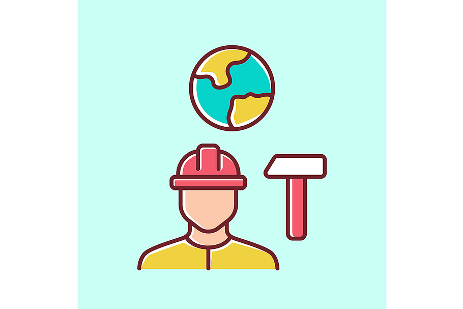 Job for immigrants yellow color icon in Icons - product preview 8