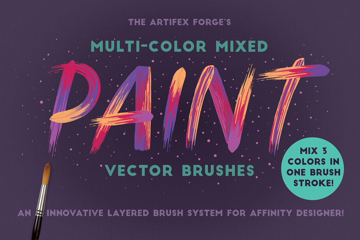 Multi-color, Mixed Paint Brushes in Add-Ons - product preview 8