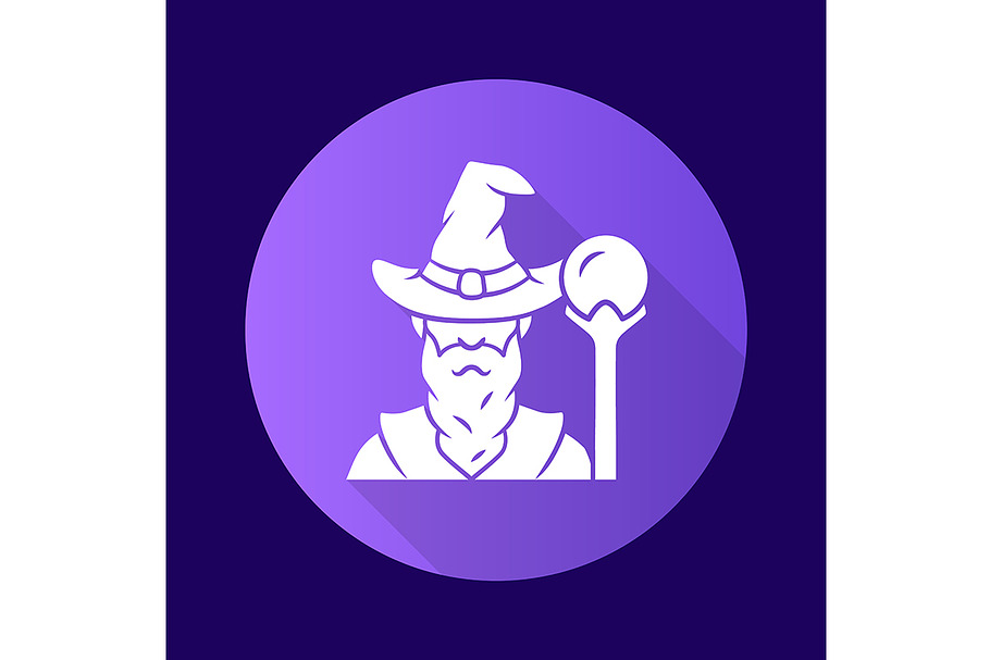 Wizard purple flat design glyph icon in Icons - product preview 8