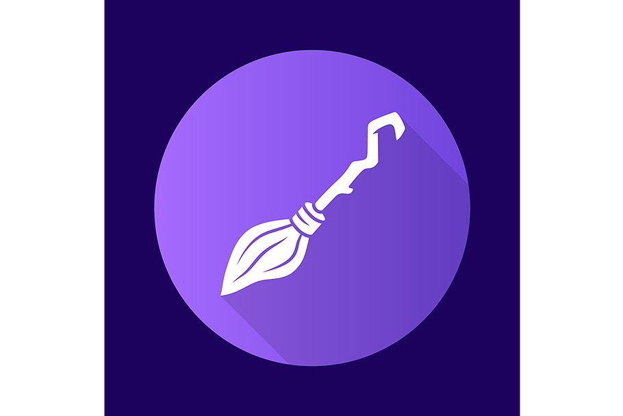 Witch broomstick purple glyph icon in Icons - product preview 8