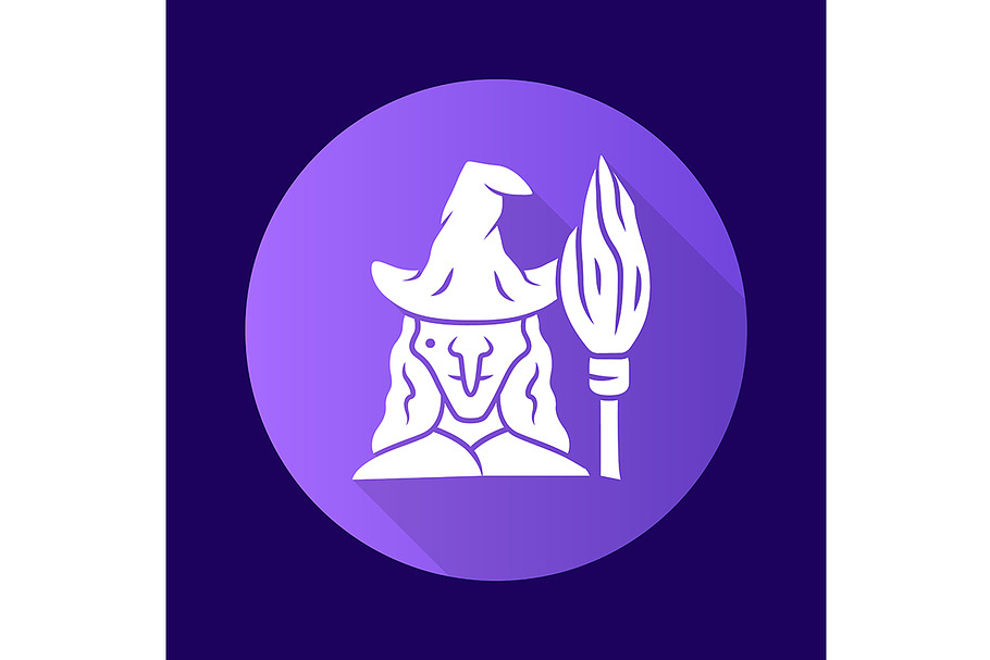 Witch purple flat design glyph icon in Icons - product preview 8