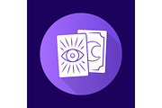 Tarot cards purple flat design icon