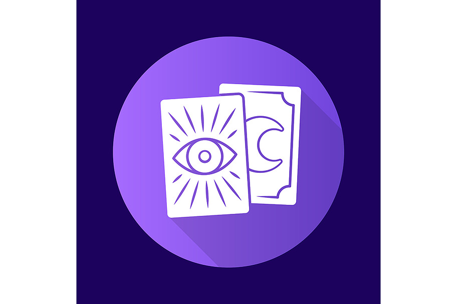 Tarot cards purple flat design icon in Icons - product preview 8