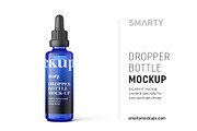 Blue dropper bottle mockup 50ml