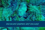 Sea Blues Graphic Art Collage