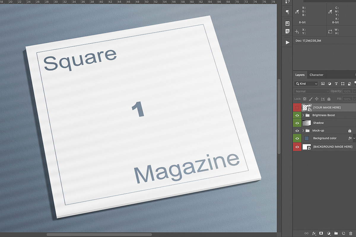 Square Magazine Cover mock-up in Print Mockups - product preview 8