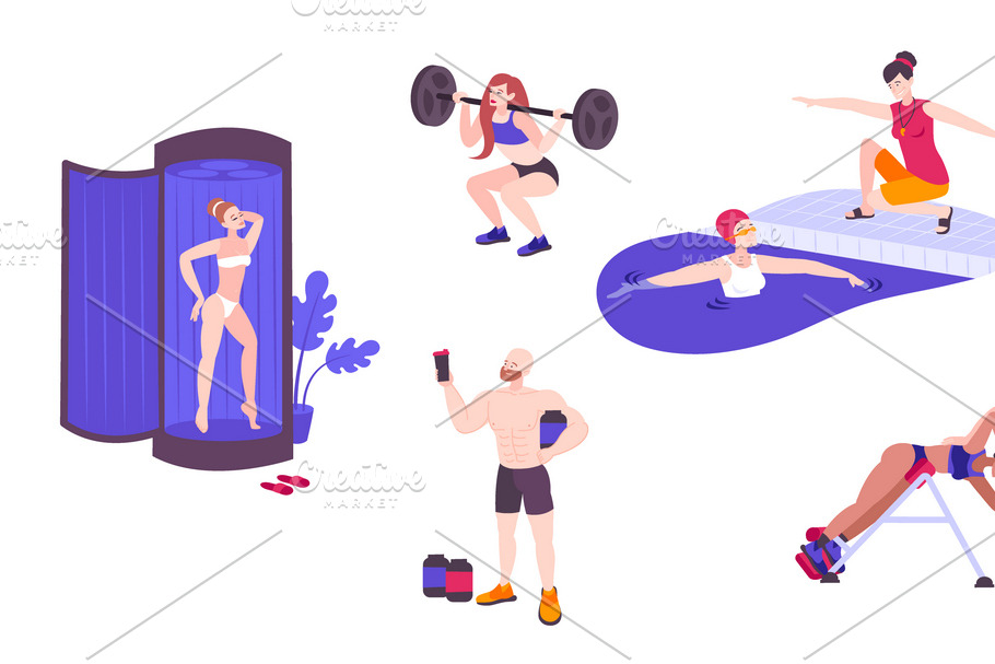 Fitness club icons set in Icons - product preview 8