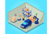 Mail concept banner, isometric style