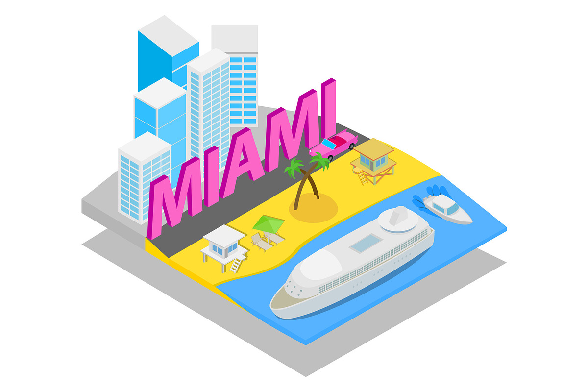 Miami concept banner in Illustrations - product preview 8