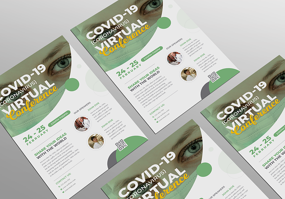 COVID-19 Virtual Conference Flyer in Flyer Templates - product preview 1