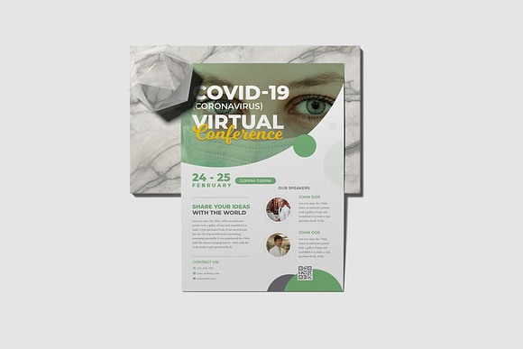 COVID-19 Virtual Conference Flyer in Flyer Templates - product preview 2