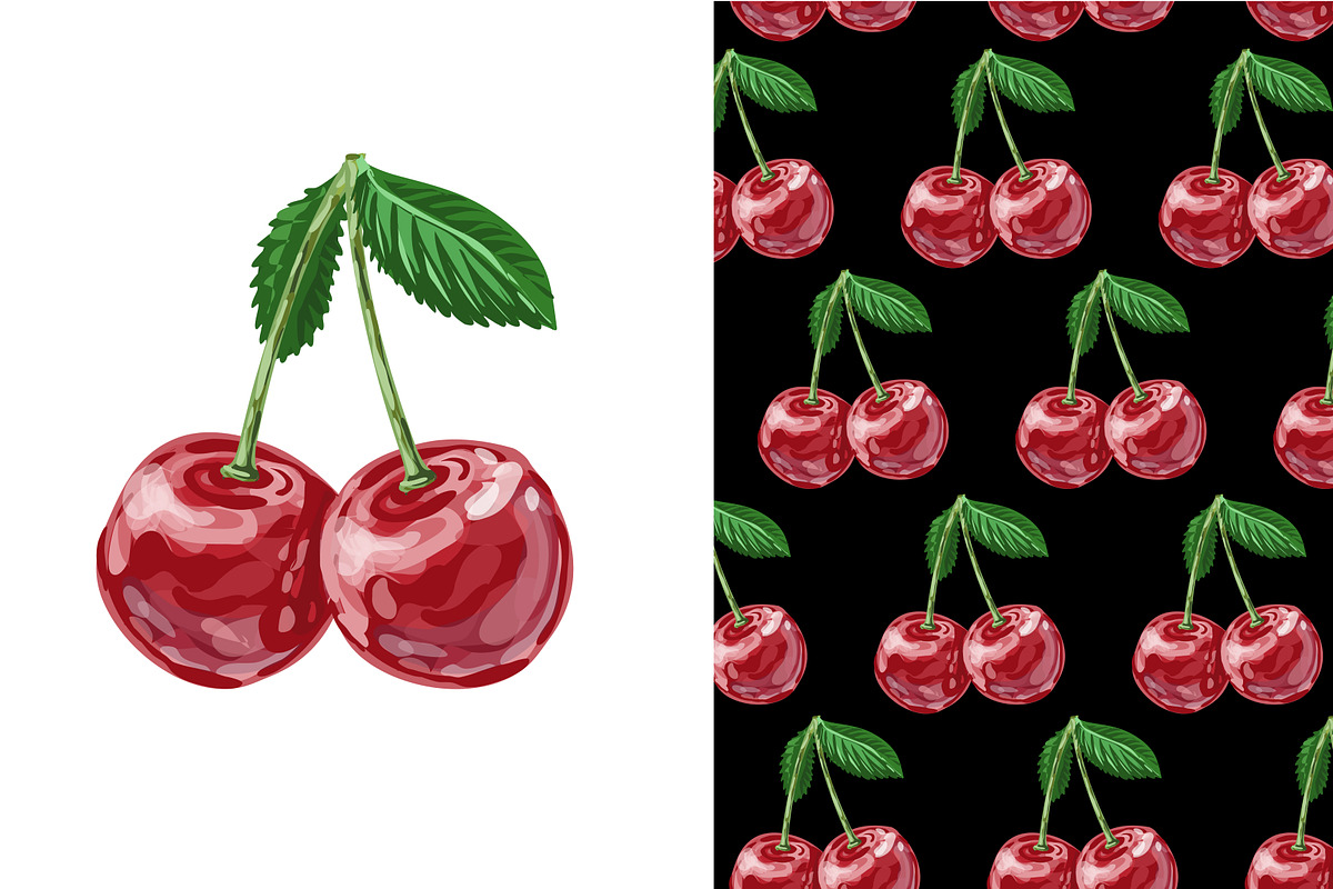 Cherry vector set in Illustrations - product preview 8