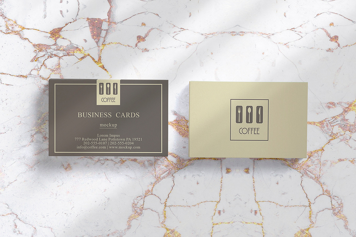 2 business card stacks mockup 85X55 in Print Mockups - product preview 8