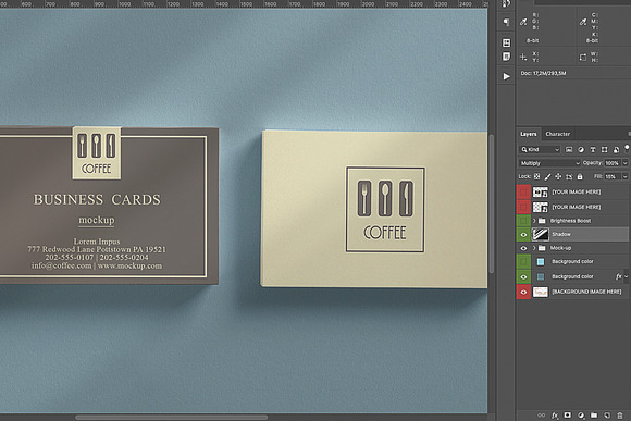 2 business card stacks mockup 85X55 in Print Mockups - product preview 1