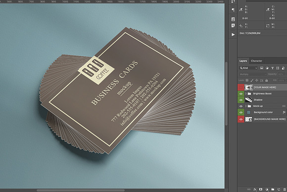 Business cards fan stack mockup in Print Mockups - product preview 1