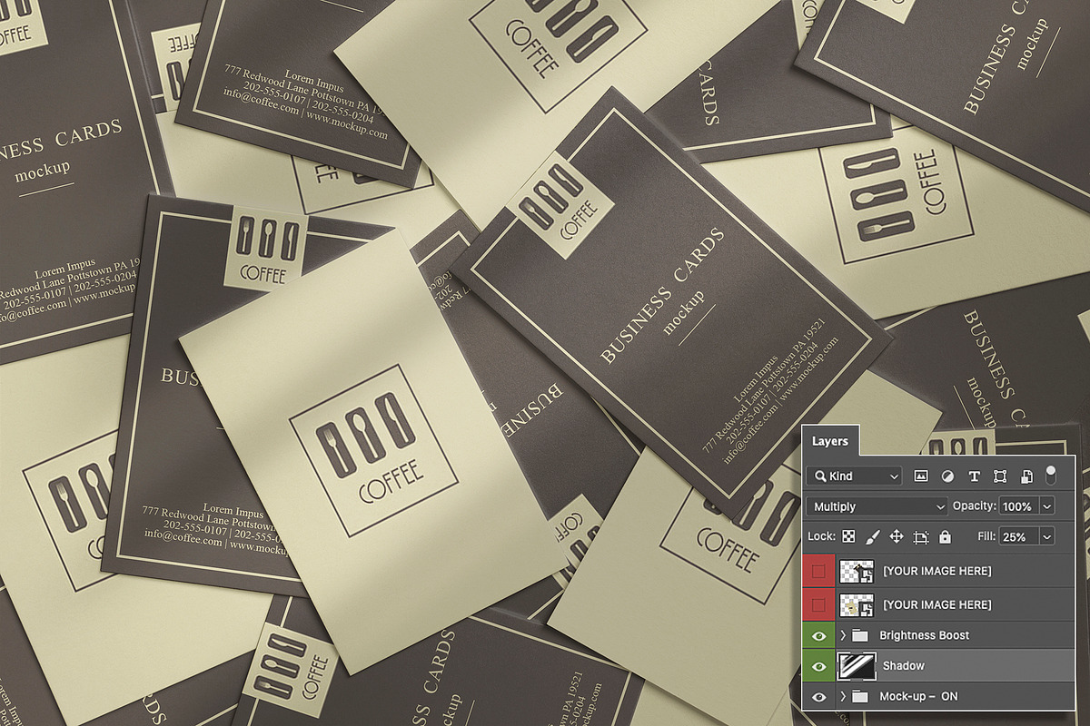 Many vertical business cards mockup in Print Mockups - product preview 8