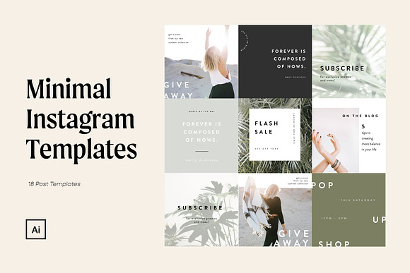 Minimal Instagram Template Pack in Instagram Templates - product preview 1